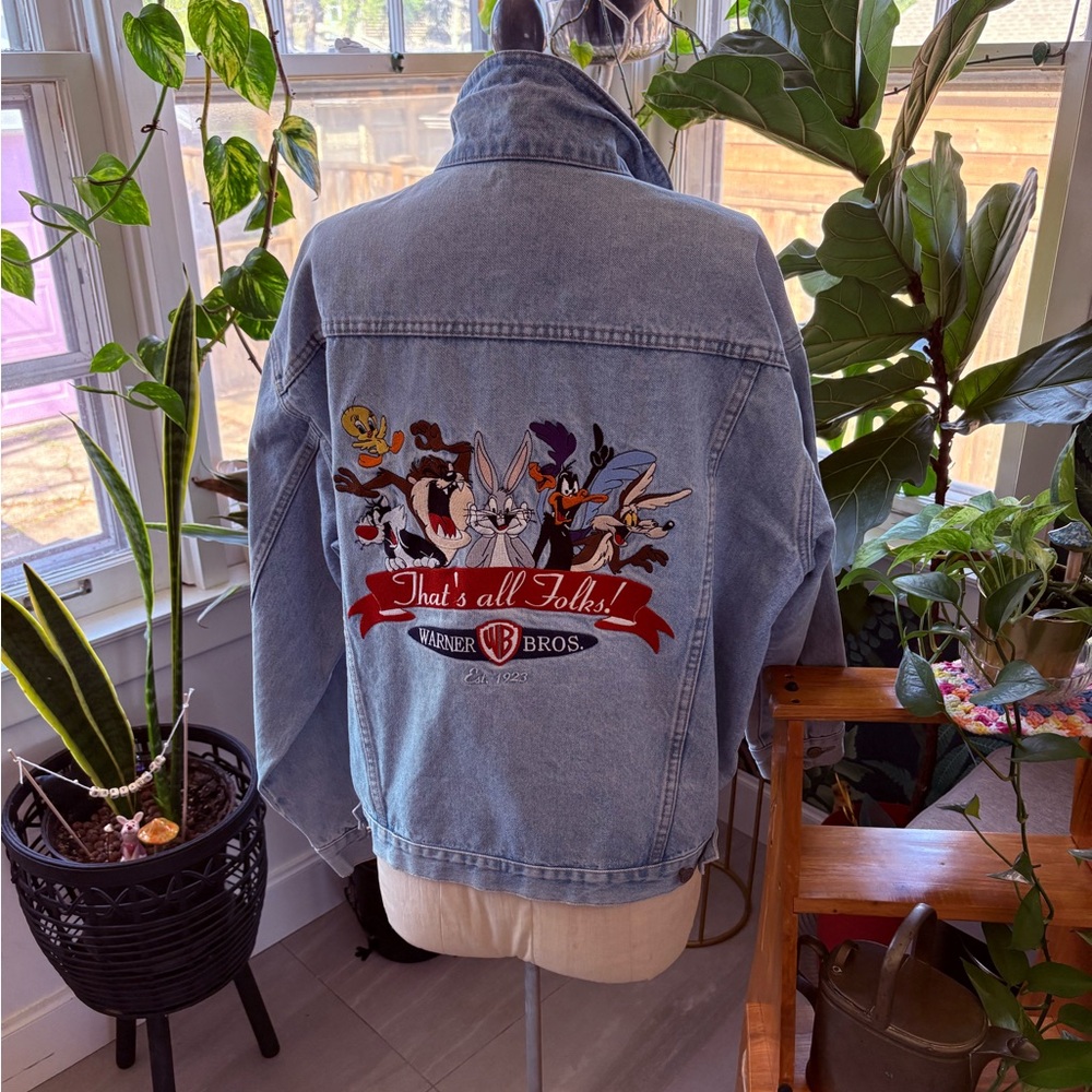 Vintage Looney Tunes Embroidered Denim Jacket